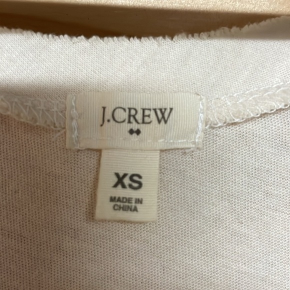 J. Crew size XS Cream Colored Sleeveless Sequin Soft Stretchy Cotton Tank Top - Picture 2 of 5